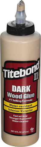 Titebond II Dark Wood Glue at hand demonstrates fast tack for sturdy assemblies.