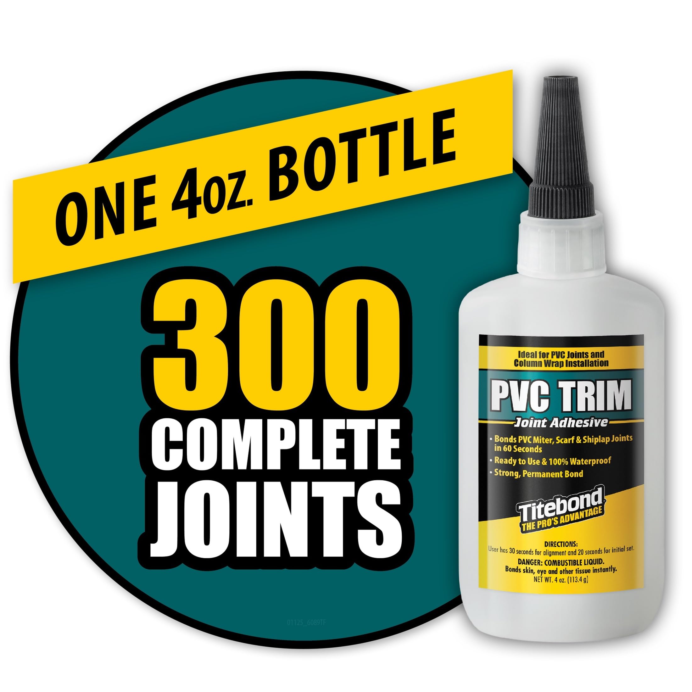 Titebond PVC Trim Joint Adhesive applied to PVC joints for durable connections.