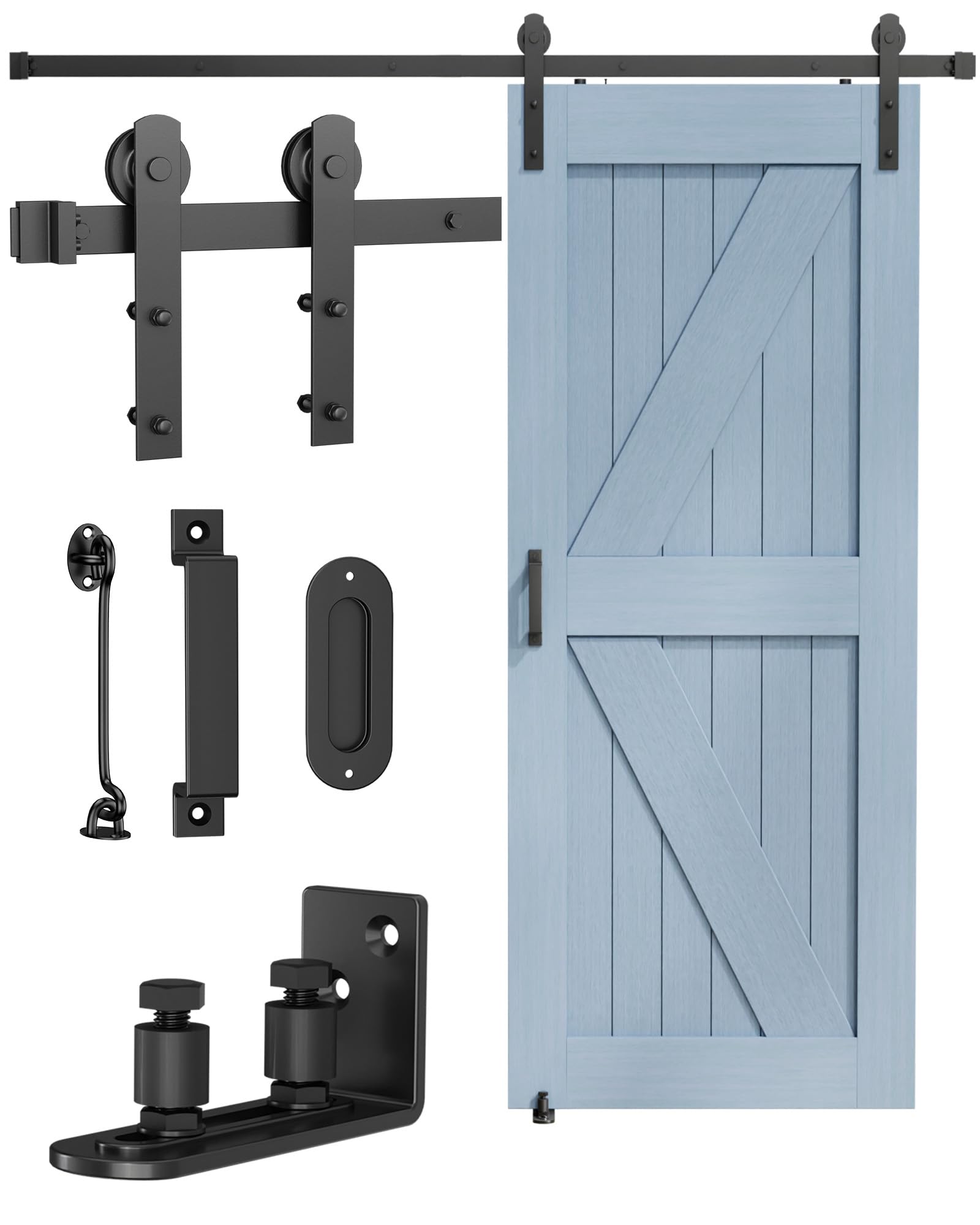 TITECK barn door rail 6.6 ft shows sturdy track for smooth sliding