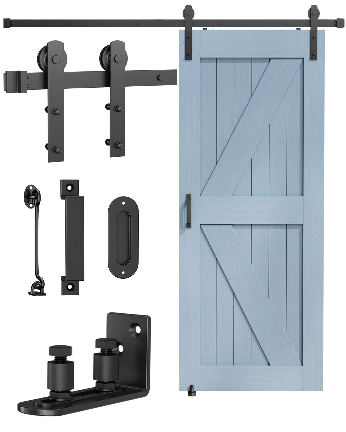 TITECK barn door rail 6.6 ft shows sturdy track for smooth sliding