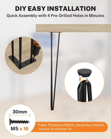 TITECK compatible with wood tops like pine or oak for versatile builds.
