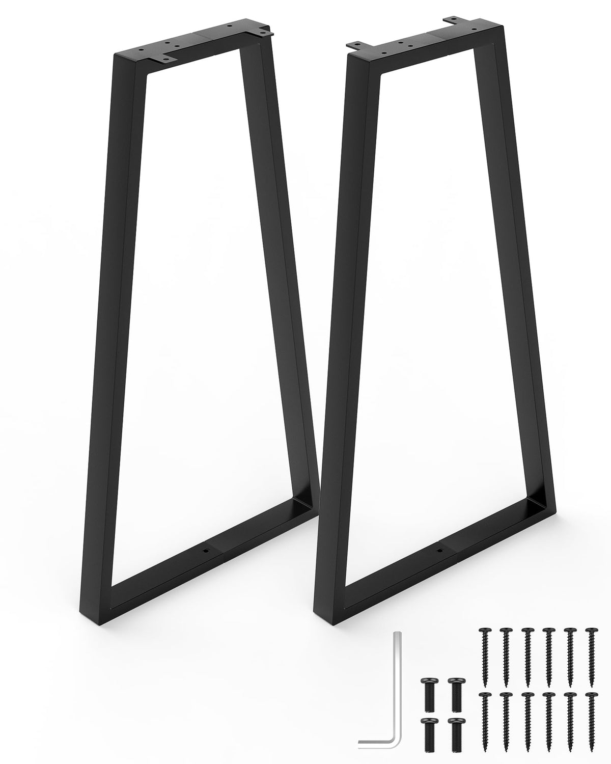TITECK 28-inch trapezoid metal table legs in black provide sturdy support for DIY furniture.