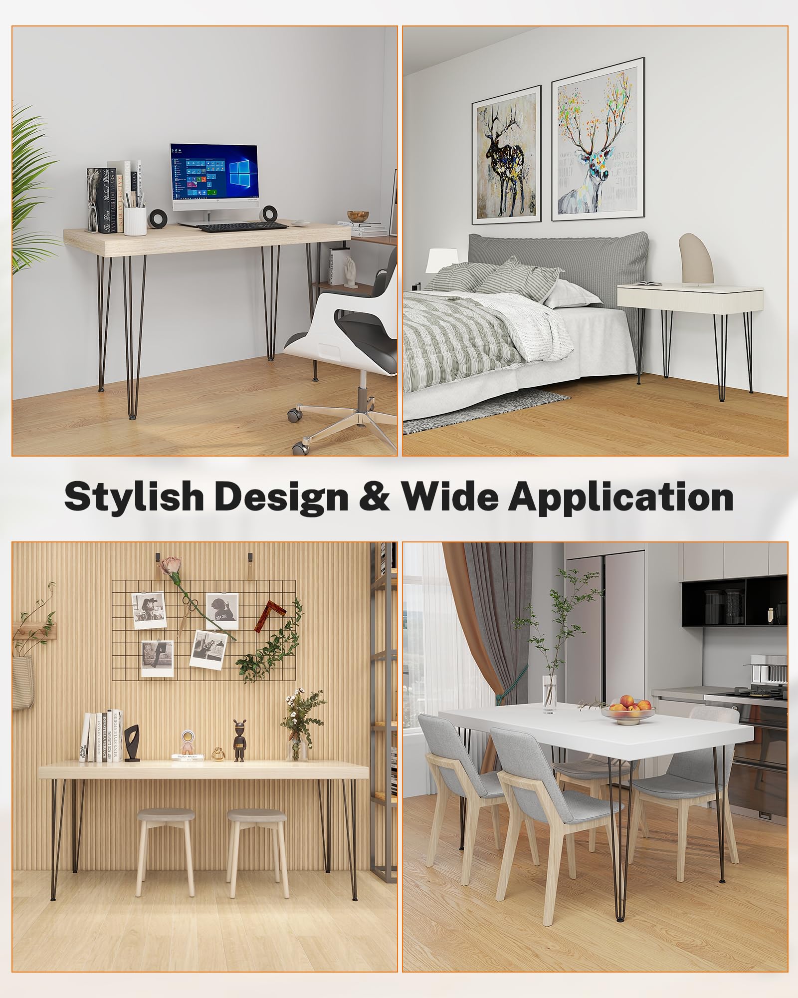 TITECK industrial-styled legs add height and character to living spaces.