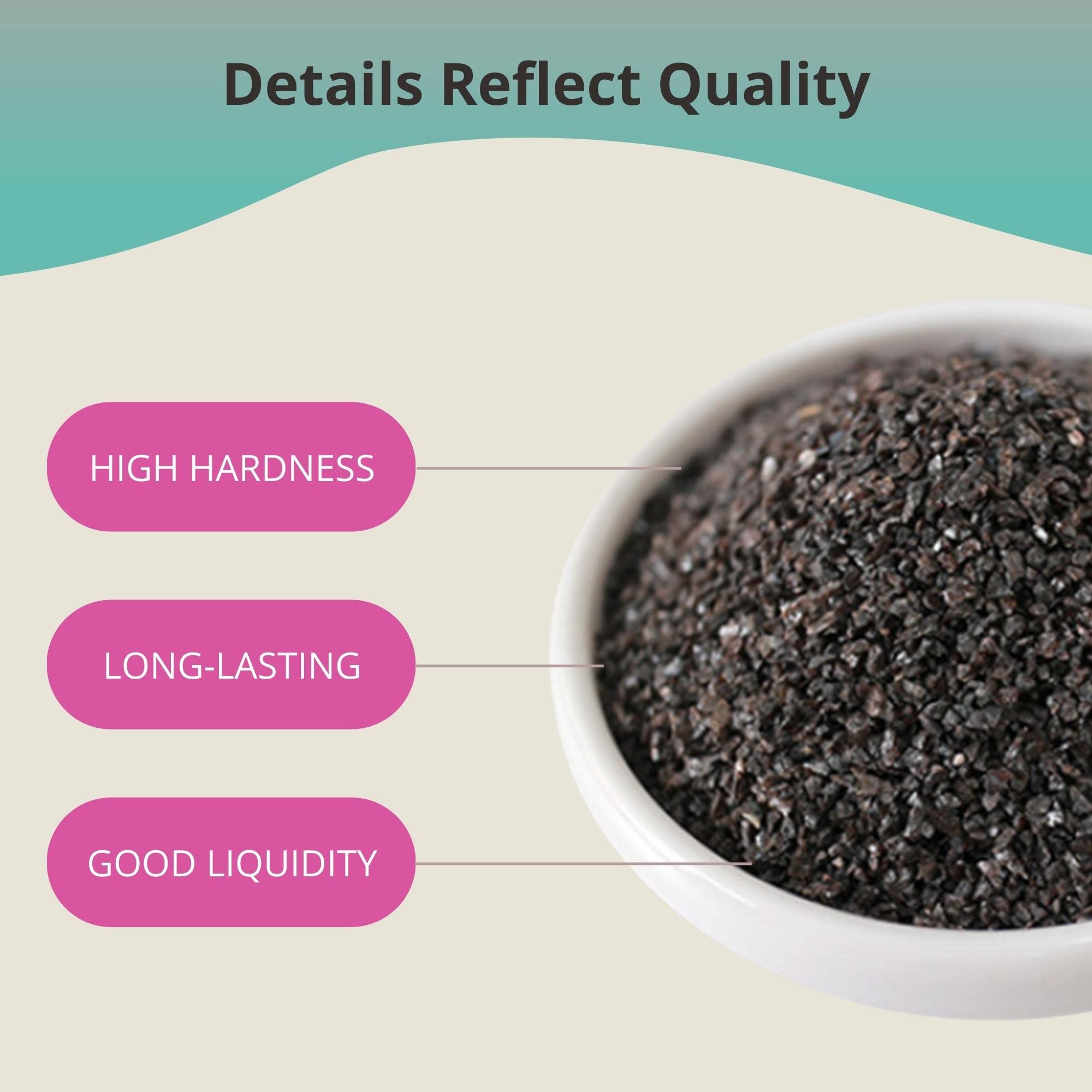 Close-up of TITGGI 120-grit media showing sharp, high-hardness particles for efficient cleaning.