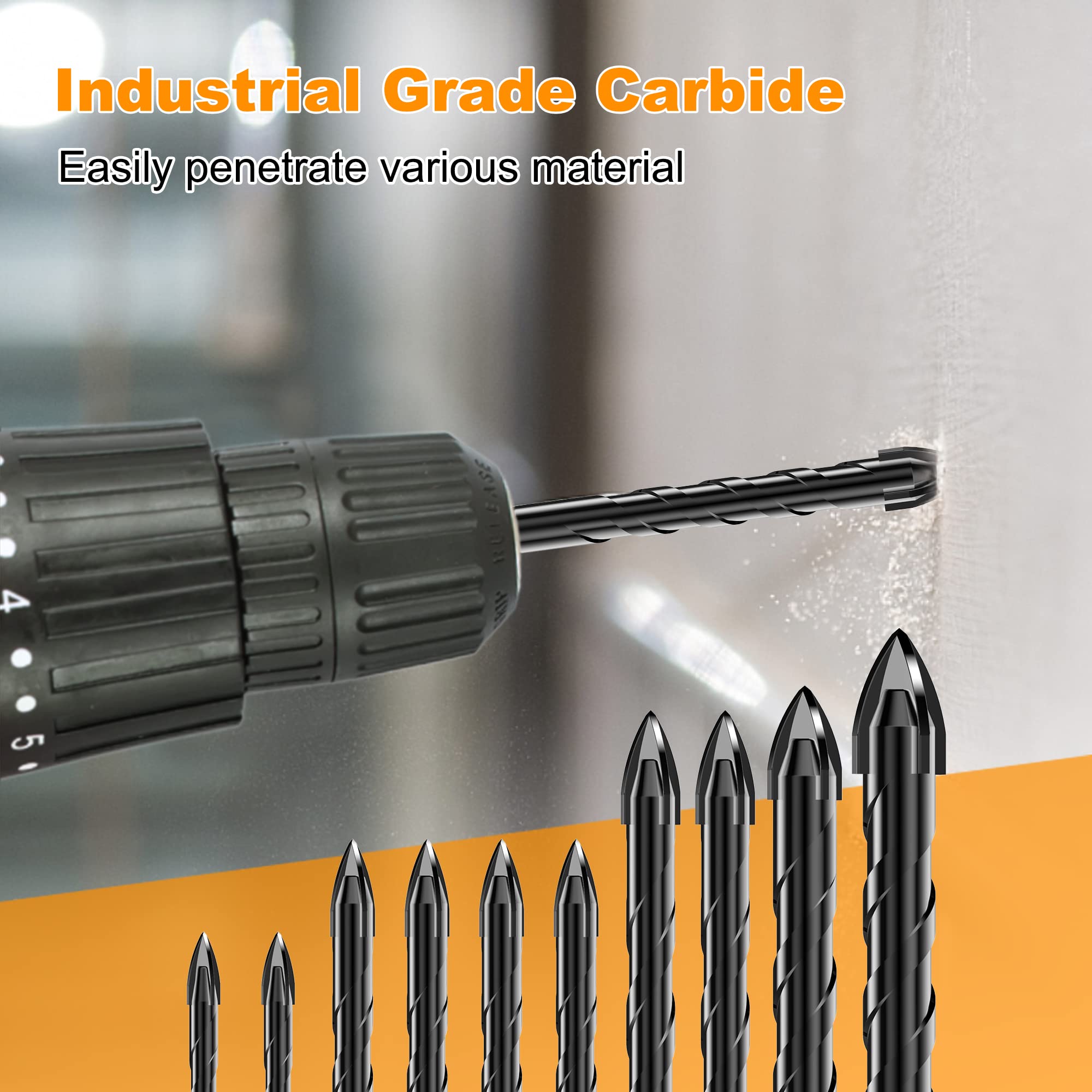 TITGGI cross-tip bit highlights faster drilling through hard materials.
