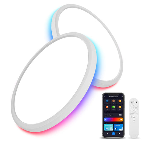 TITISLUMP 2-pack smart RGB ceiling light with remote for instant control and ambiance