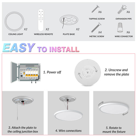 TITISLUMP ultra-thin flush mount with twist-lock for easy installation