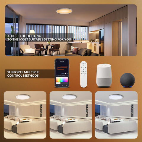 TITISLUMP Wi-Fi ceiling light compatible with Alexa and Google Home for hands-free control