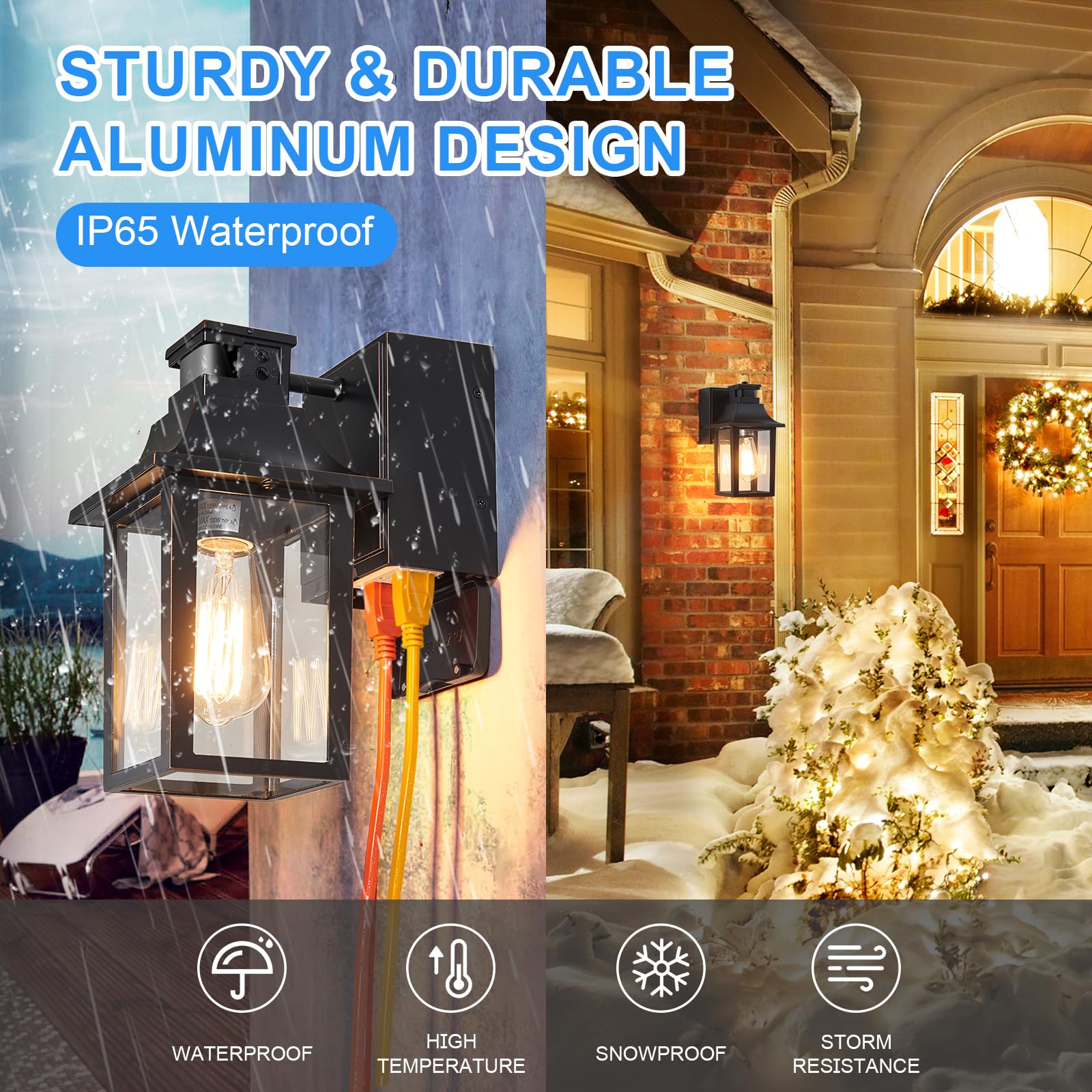 TITOSICHY porch light compatible with standard E26 bulbs.