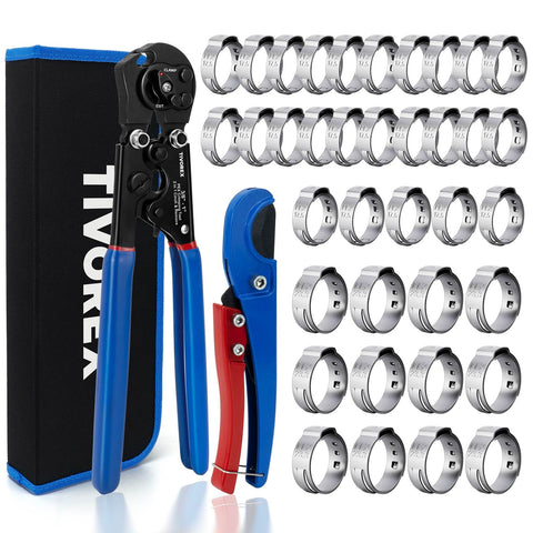 Tivorex PEX crimping tool kit for fast clamp crimps