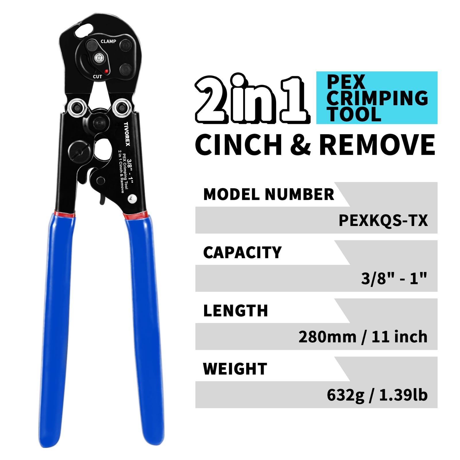 Universal clamps compatible with 3/8 to 1 inch sizes