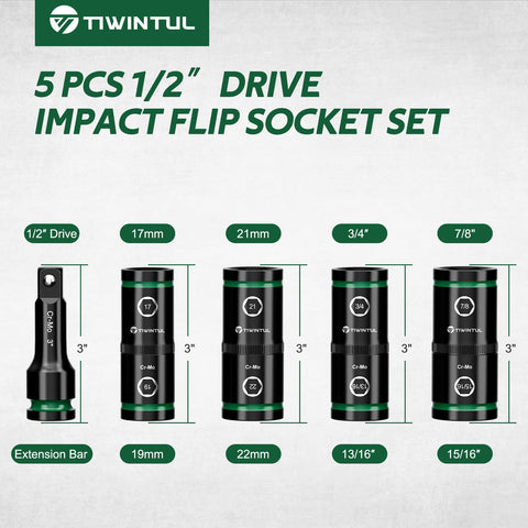 TIWINTUL CR-MO steel socket close-up highlights durability and impact resistance.