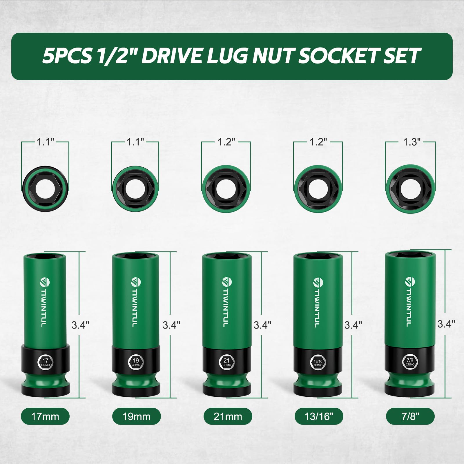 TIWINTUL wheel protector 19mm socket guards hub during torque tasks.