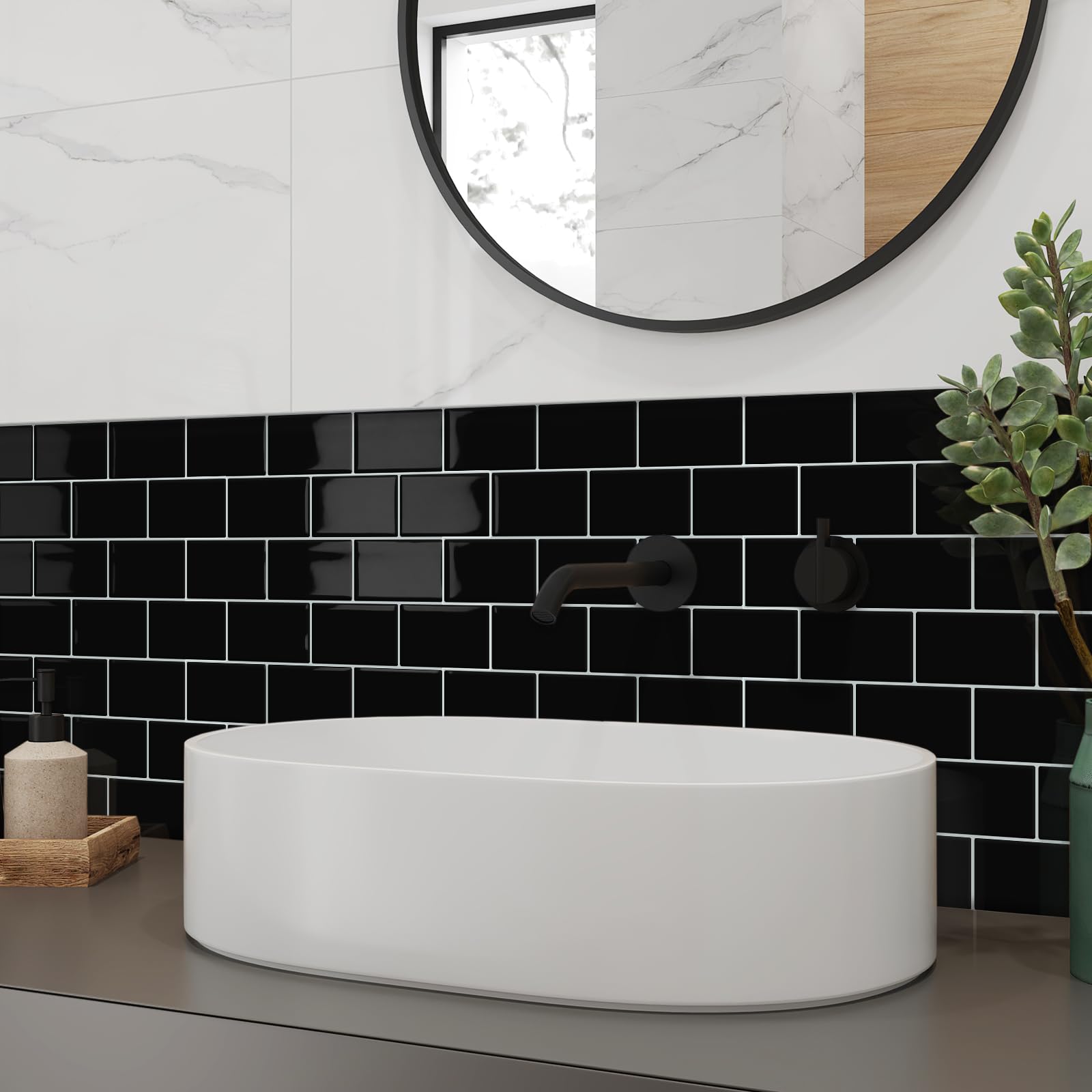 Tiwoos crystal glue layer detail adds glossy, durable wall finish