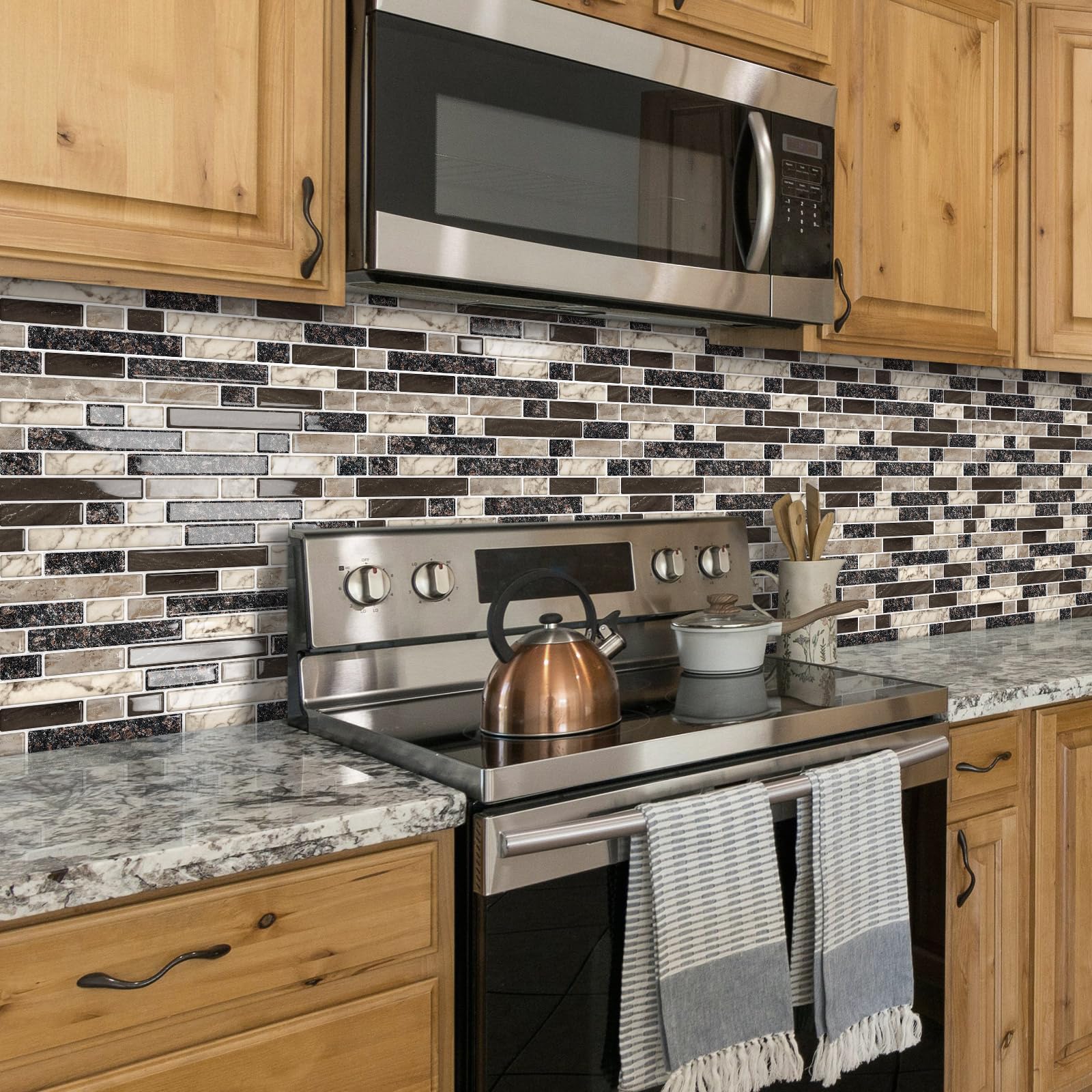 Tiwoos removable brown tiles for renters, simple refresh without mess.