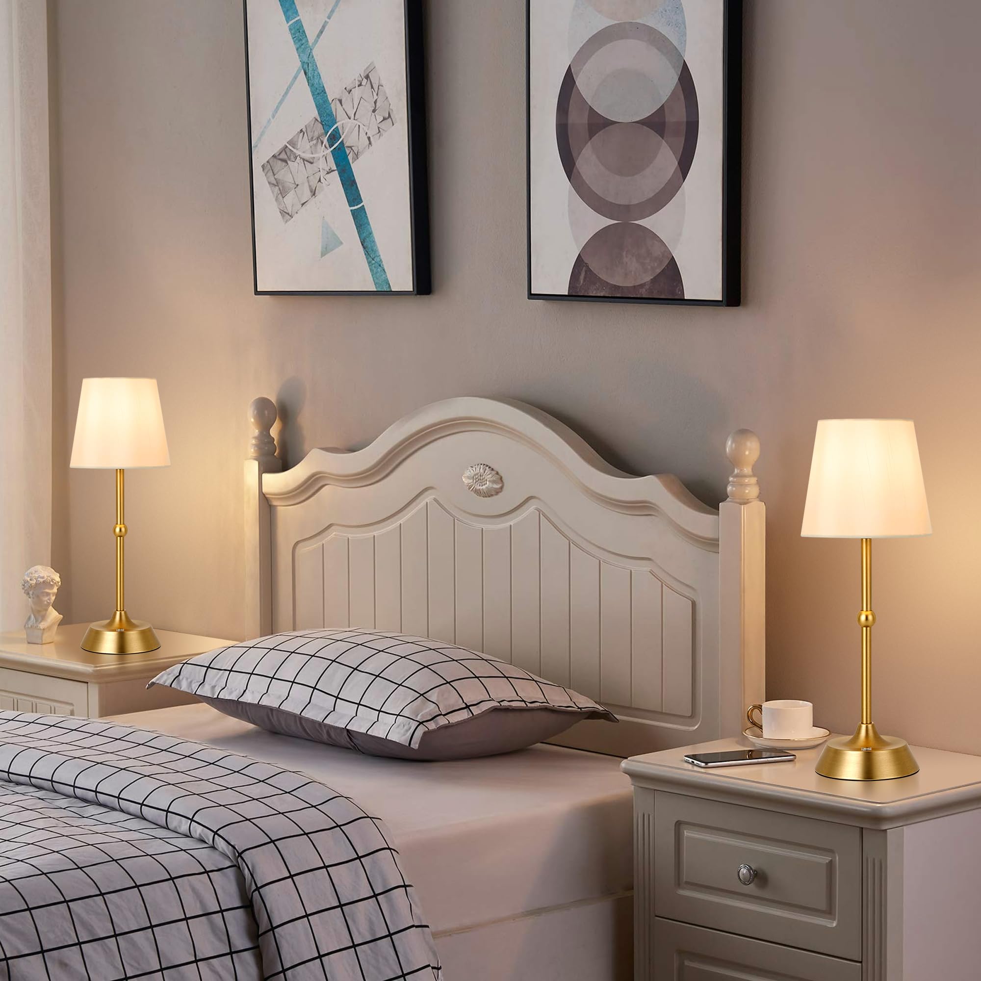 TIZURD gold finish cordless lamp adds vintage charm to spaces