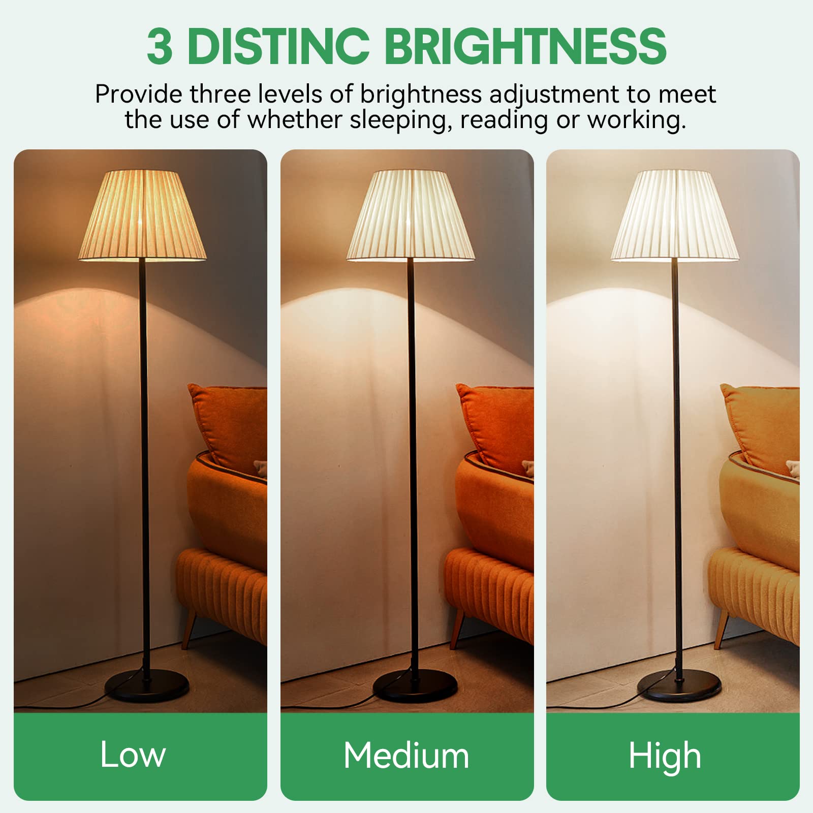 TJBB 3-way brightness levels for flexible reading and task lighting