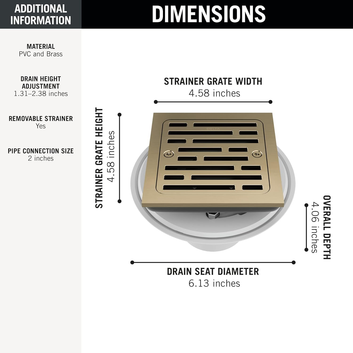 TJCYGO champagne bronze finish shower drain complements Delta fixtures for cohesive style