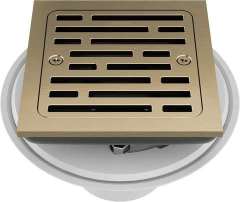 TJCYGO tile-in square shower drain in champagne bronze for seamless tile installation