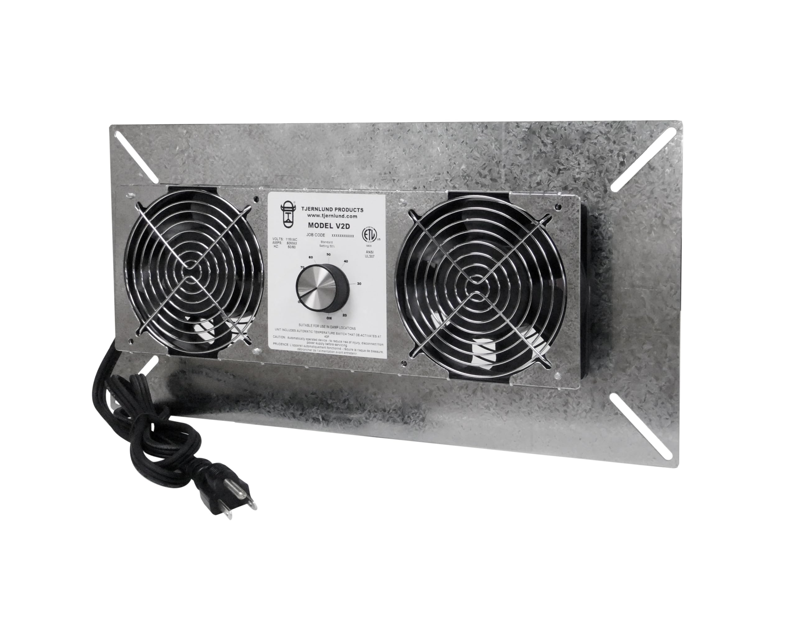 Tjernlund UnderAire crawl space fan with thermostat enhances moisture control under the home