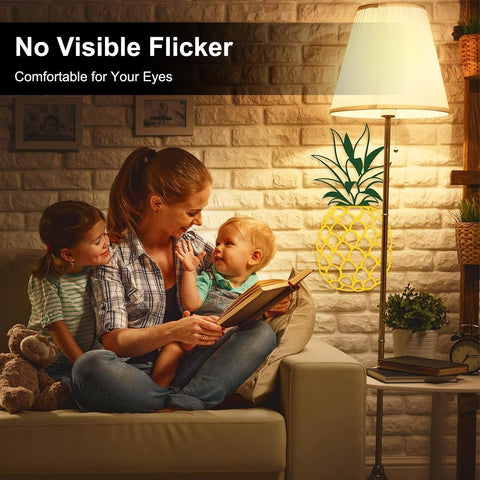 Non-dimmable TJOY A19 LED bulbs ensure steady light.