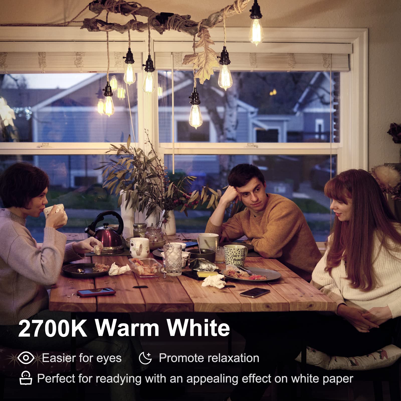 TJOY dimmable ST58 bulb offers smooth, flicker-free dimming.