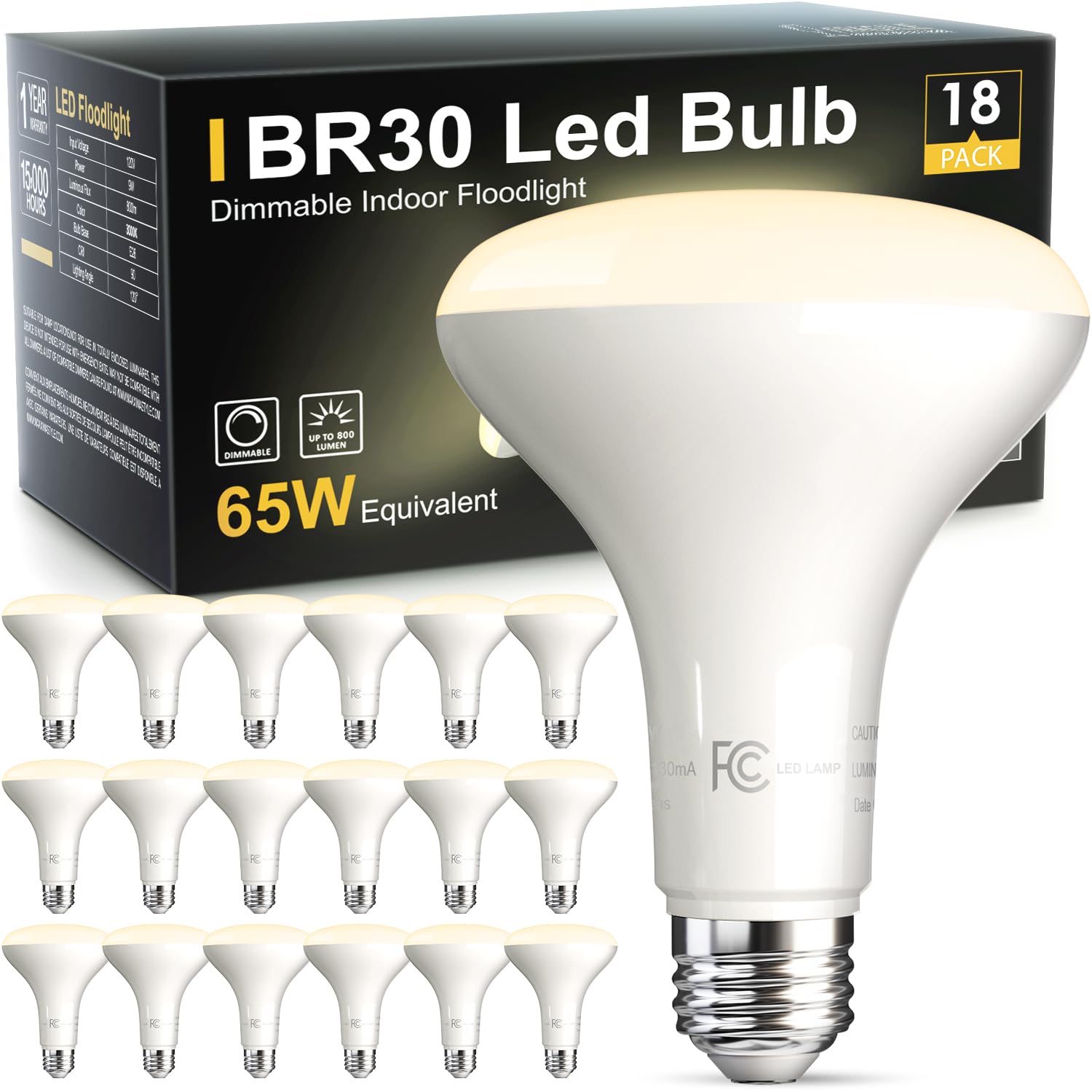 TJOY BR30 LED bulb with 3000K warm glow for cozy living spaces.