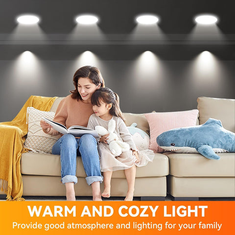 TJOY BR30 LED bulb enhances living room ambiance with bright, natural light.