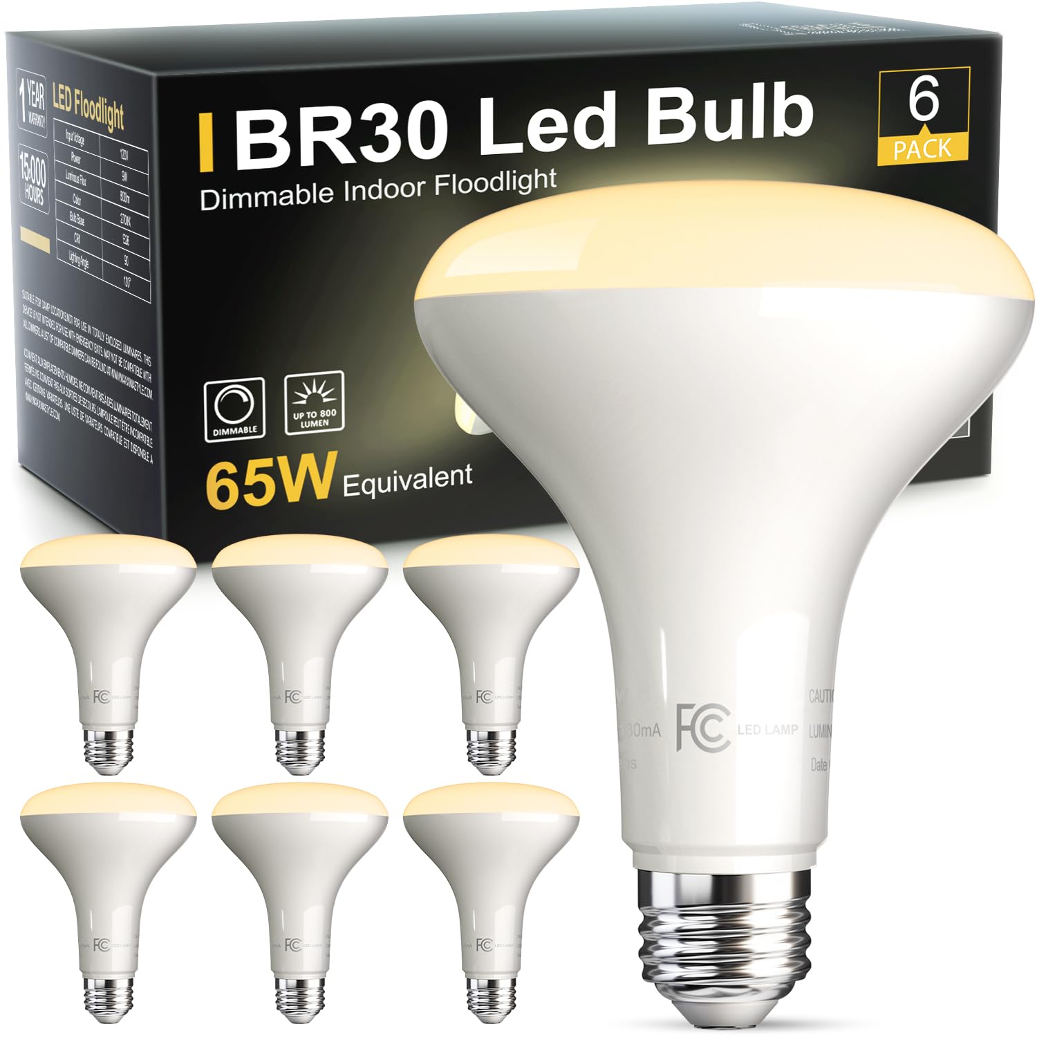 TJOY BR30 LED bulb with wide beam for even recessed lighting.