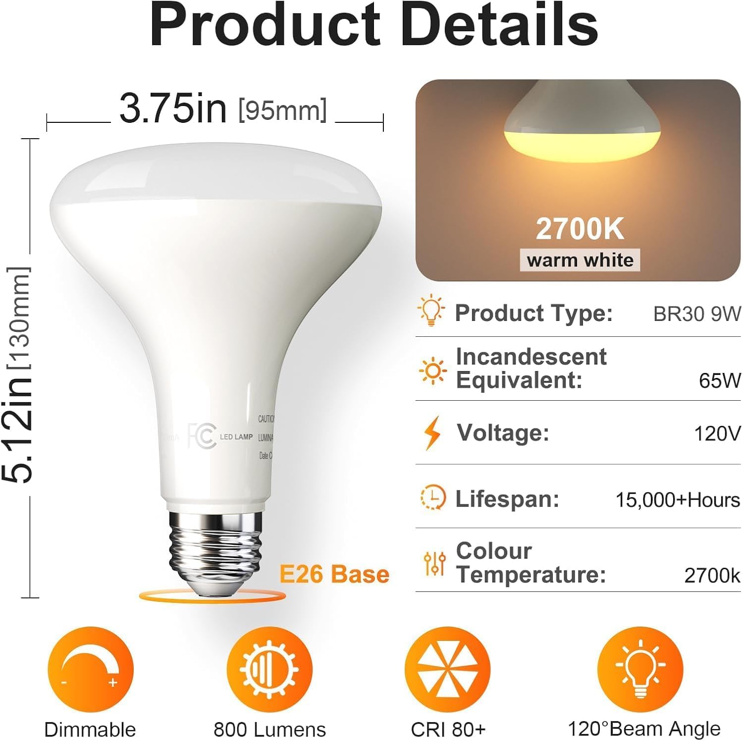 TJOY BR30 LED flood light bulb pack dimming control in action for cozy evenings
