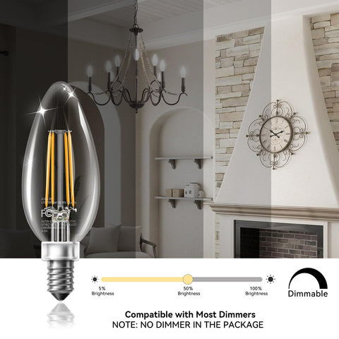 TJOY dimmable B11 LED candle bulb compatible with most dimmers