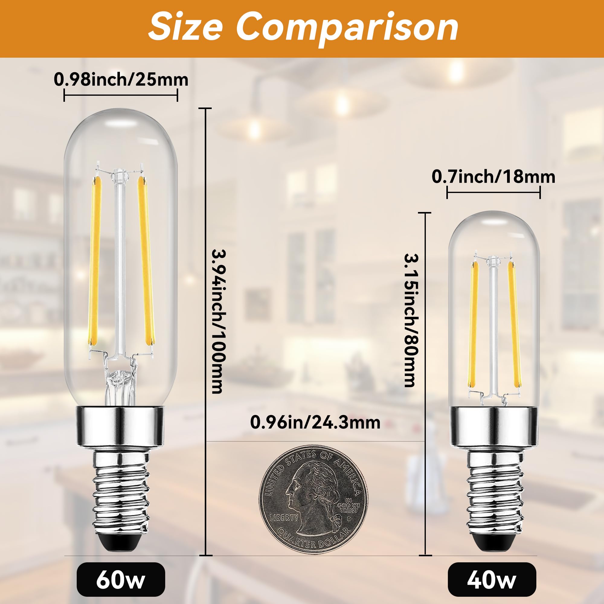 TJOY E12 vintage Edison clear glass bulb for decorative fixtures