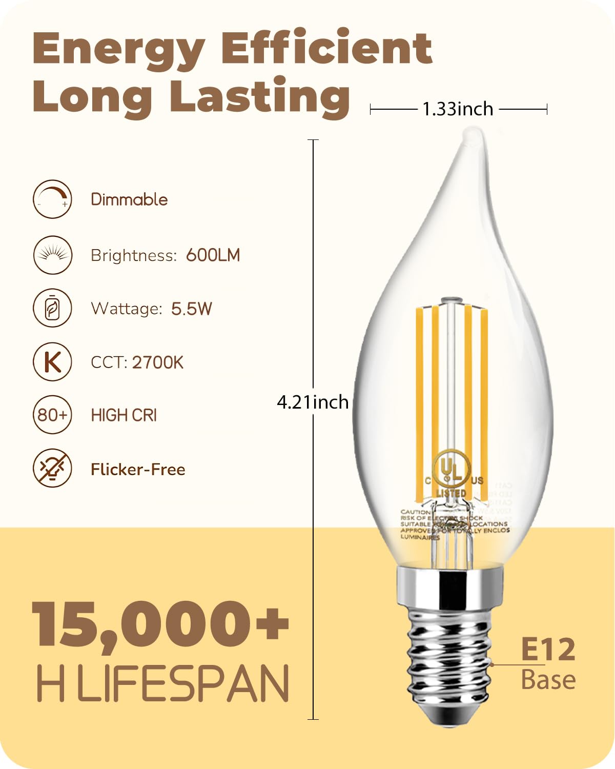 TJOY 2700K warm white LED bulb for inviting living room illumination.