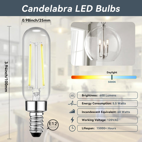 TJOY E12 T6 bulb emits 5000K daylight for bright kitchen tasks