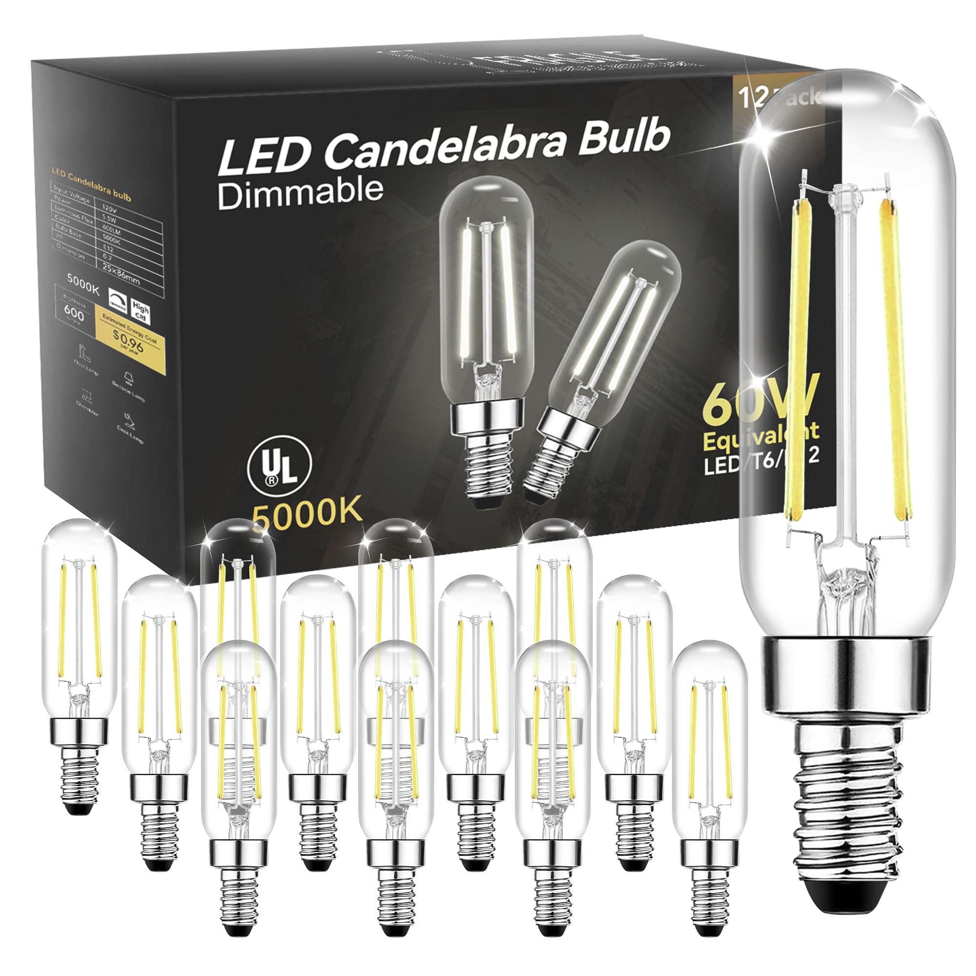 TJOY E12 T6 candle bulb with smooth dimming for living room ambiance
