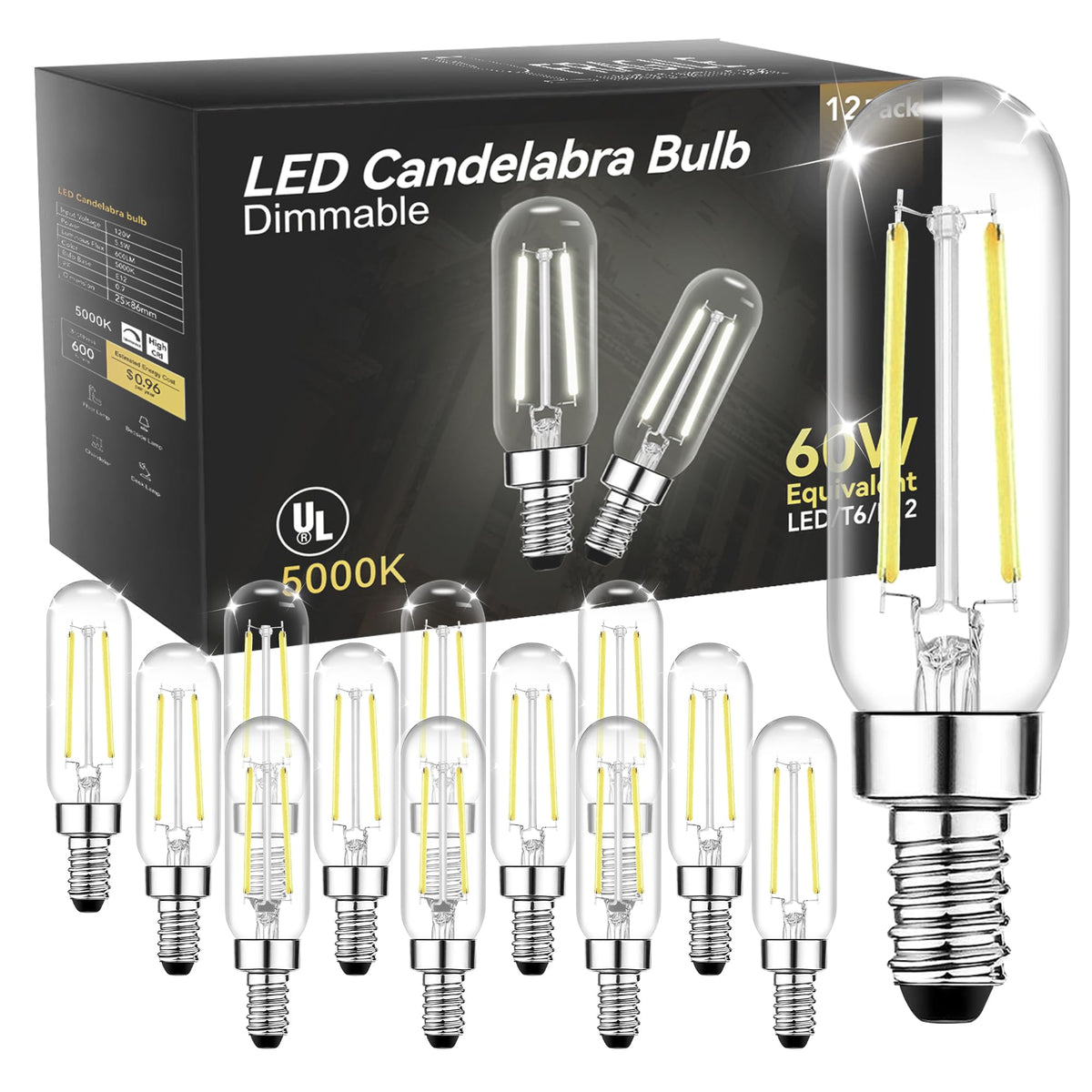 TJOY E12 T6 candle bulb with smooth dimming for living room ambiance