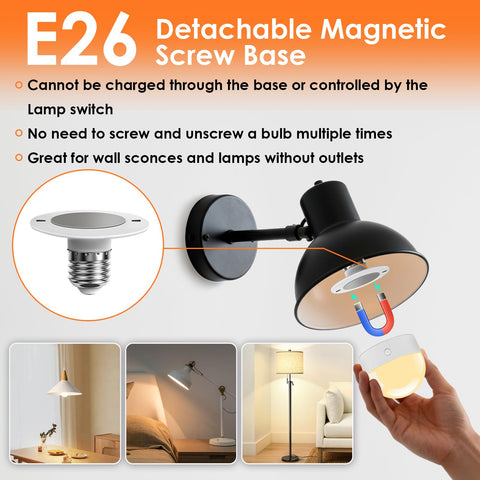TJOY E26 bulb charging via USB-C for quick top ups