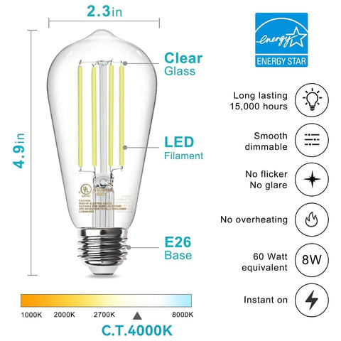 TJOY Edison bulb dimmable-dimmer compatibility enables flexible vintage lighting control.