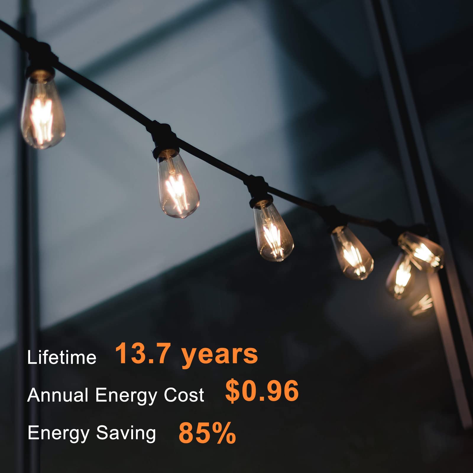 TJOY 8W LED Edison bulb delivers energy savings and cool operation.