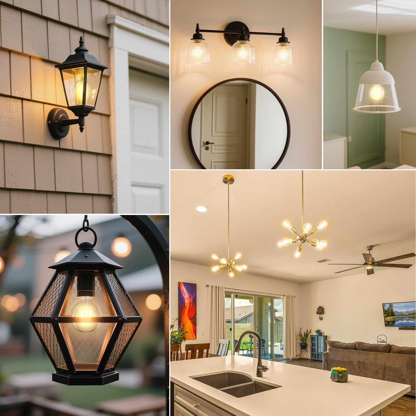 TJOY G25 globe bulb enhances warmth in living and dining areas.