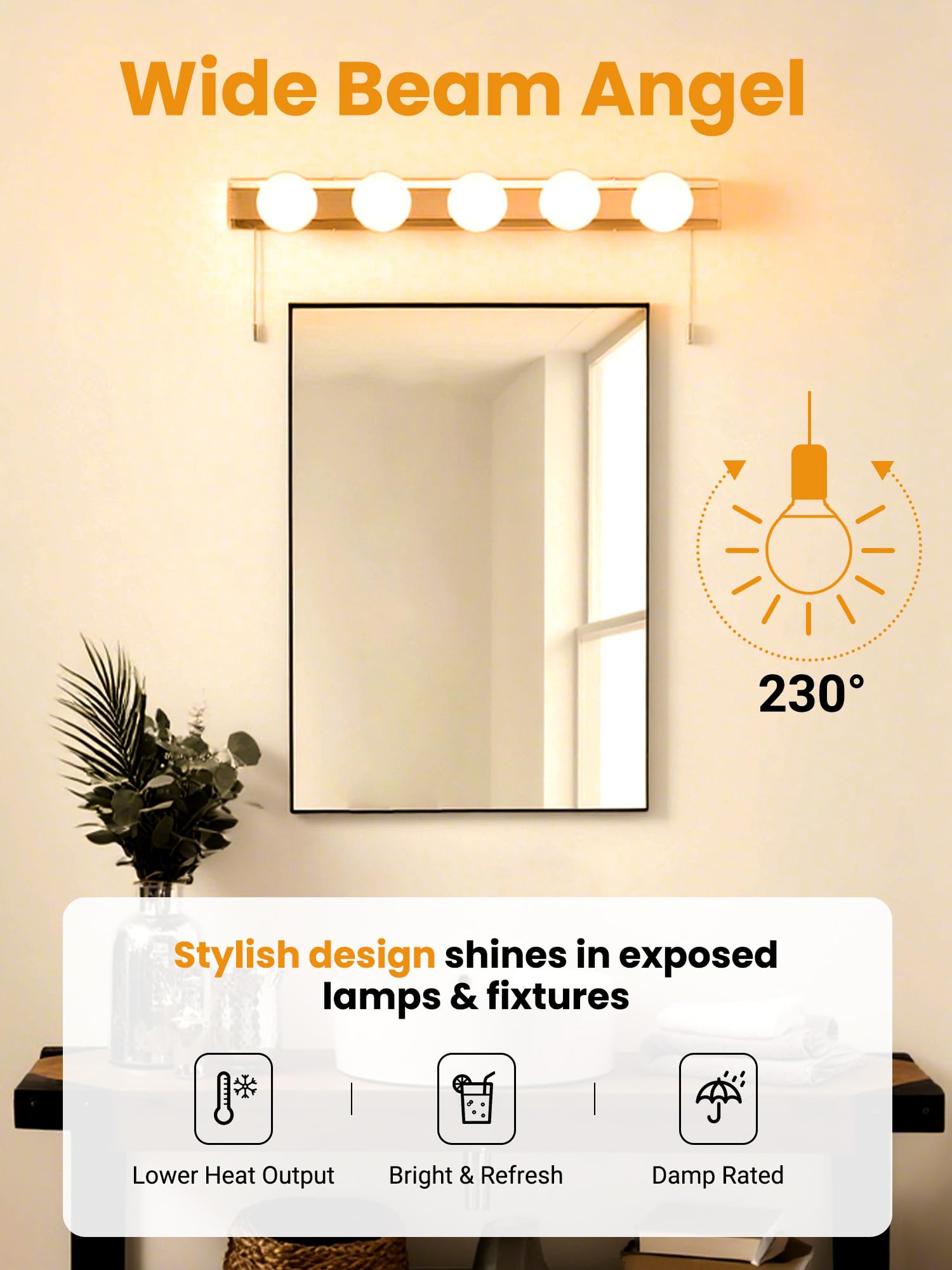 TJOY G25 globe light reduces energy use with 5W efficiency.