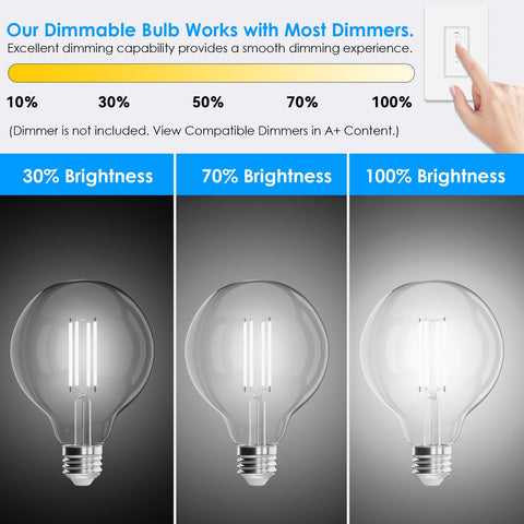 TJOY G25 globe bulb with an E26 base for standard fixtures