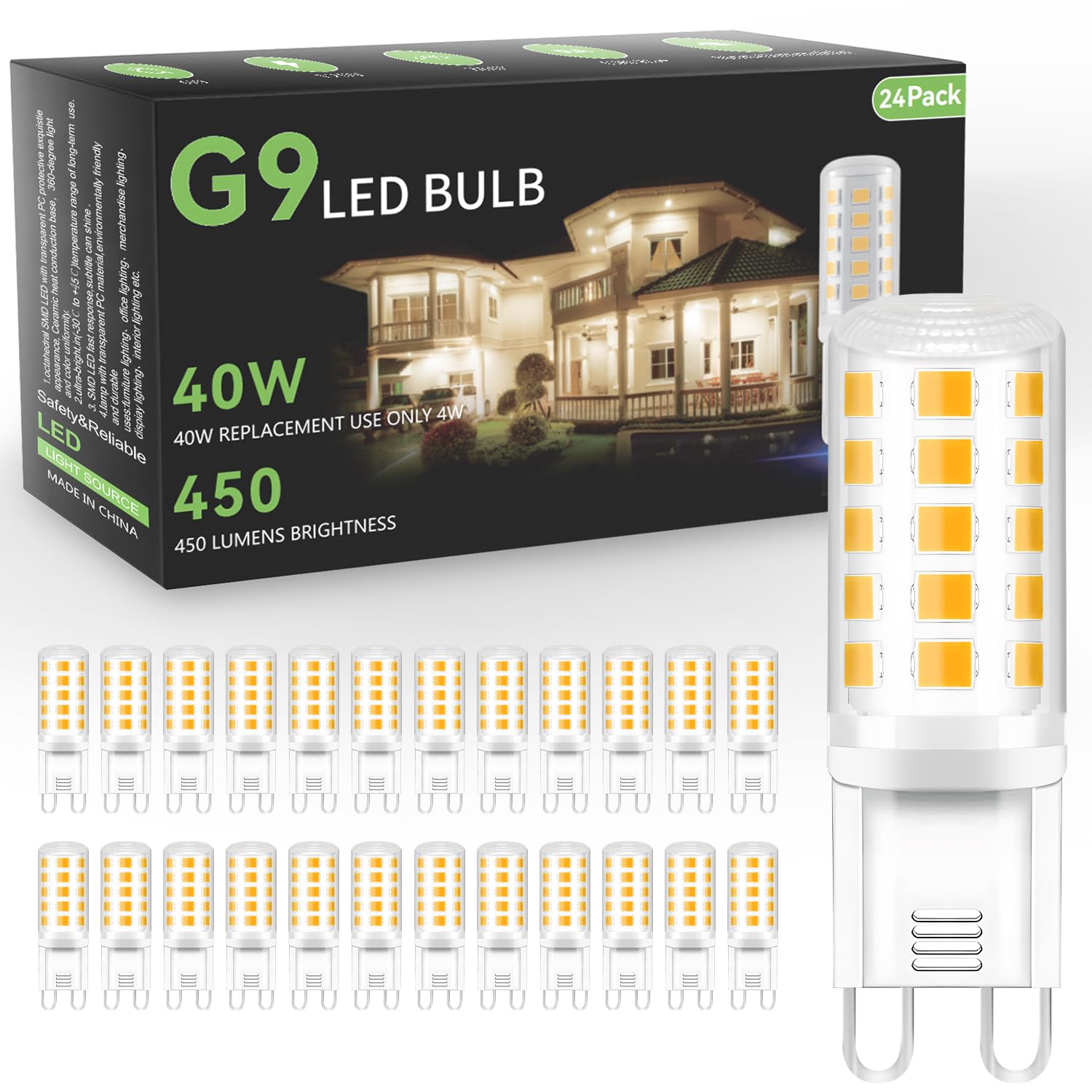 TJOY G9 LED bulb with 360-degree illumination for crystal chandeliers and shadow-free brightness.