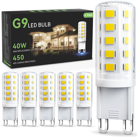 TJOY G9 LED bulb with ceramic base for easy installation in crystal fixtures.