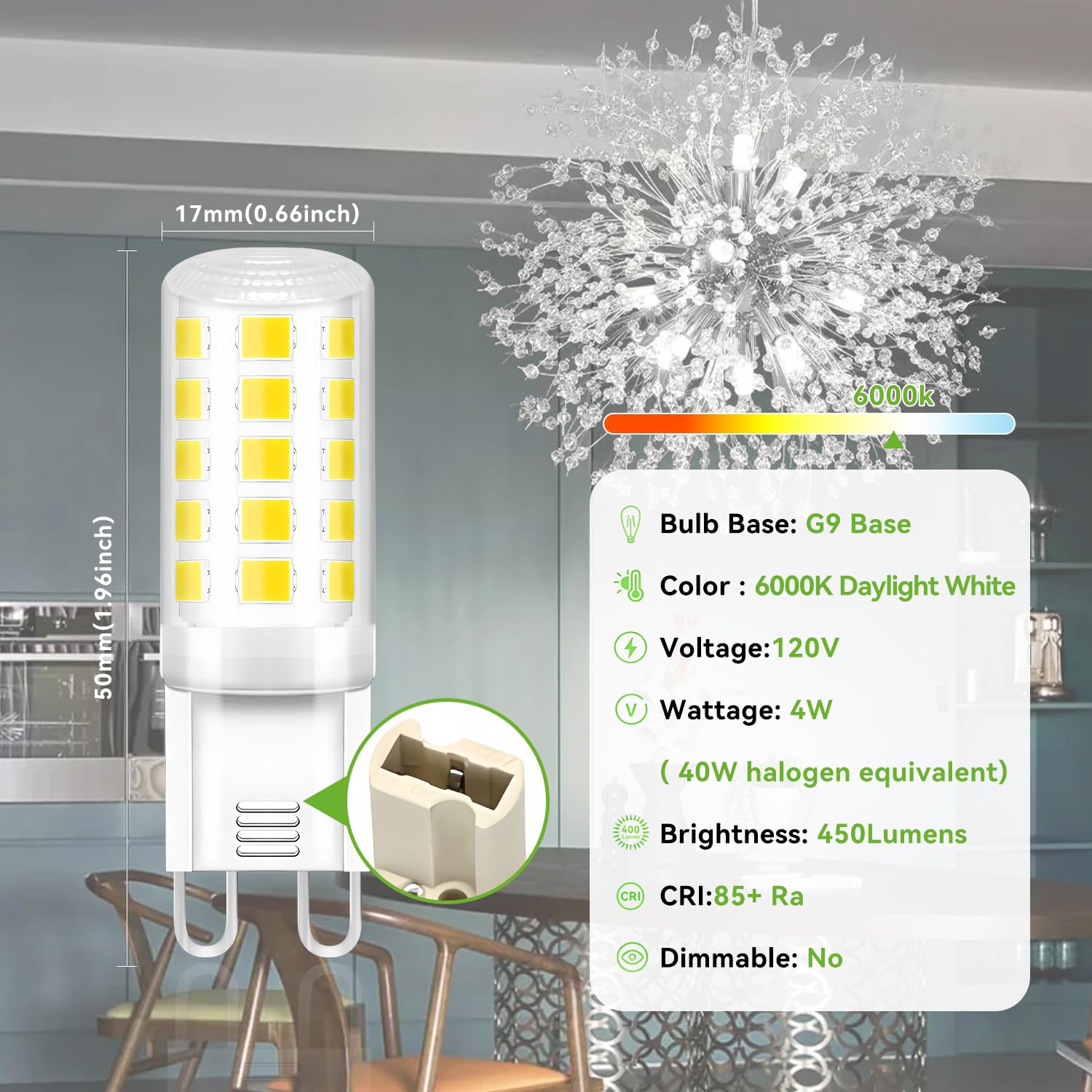TJOY G9 LED bulb close-up shows ceramic base and heat-dissipation design.