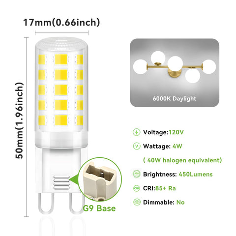 TJOY G9 LED bulb for pendant lights provides crisp daylight ambiance