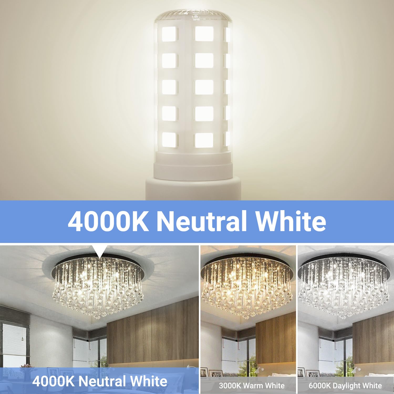 Energy-saving 4W G9 bulb replaces 40W halogen.