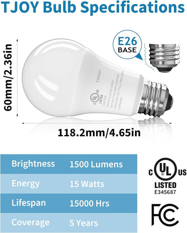 TJOY LED bulb delivering 1500 lumens for bright, consistent illumination