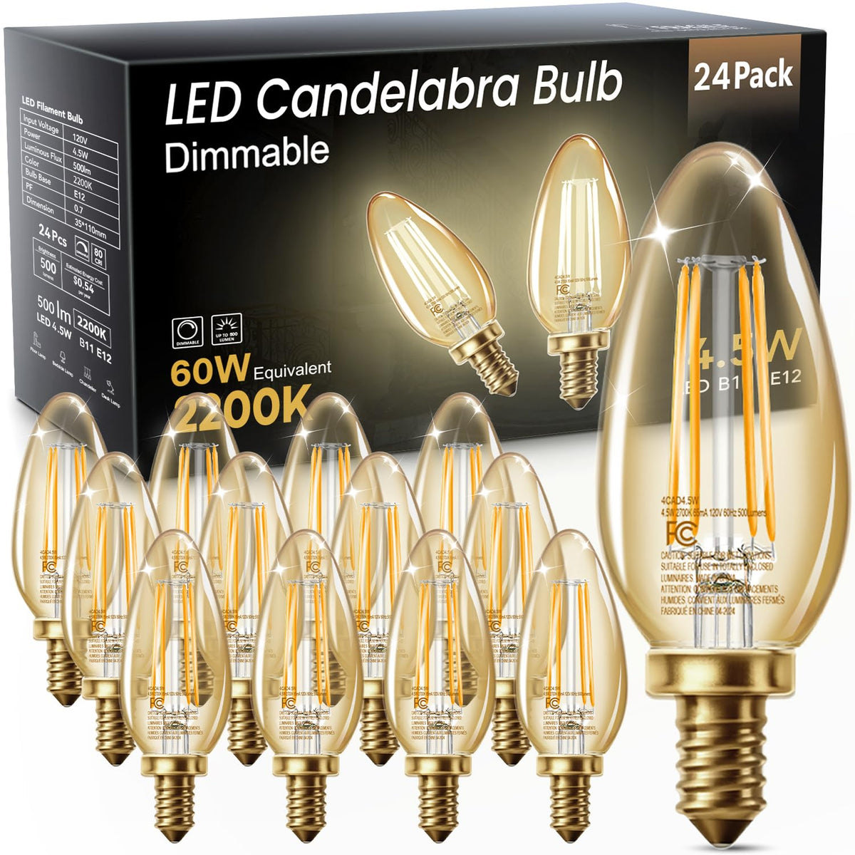 TJOY LED candelabra bulbs emit amber warm white glow for cozy chandeliers.