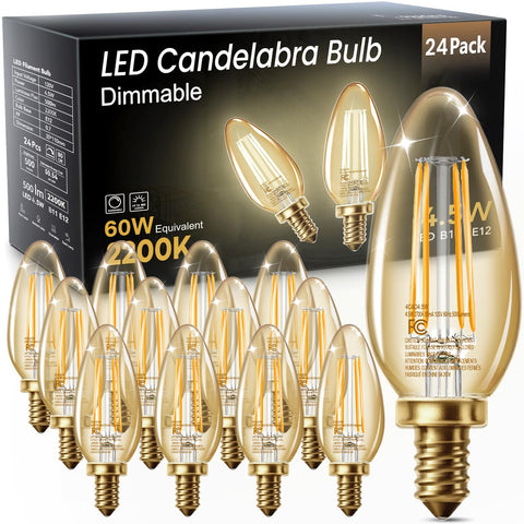 TJOY LED candelabra bulbs emit amber warm white glow for cozy chandeliers.